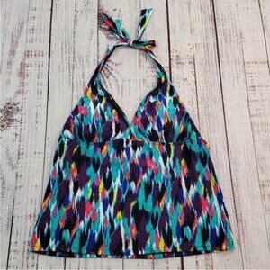 Catalina Multicolor Halter Tankini Removable Pads Women's Sz 20W